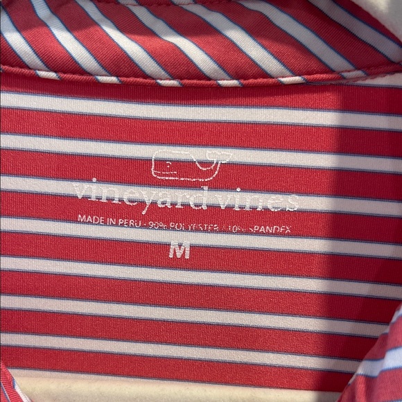 Vineyard Vines Men's Pink Striped Polo Shirt - Picture 2 of 4